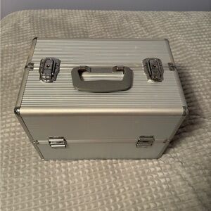 Silver Metal Makeup Storage Case